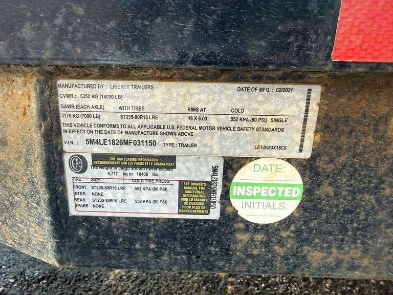 LIBERTY EQUIPMENT TRAILER 14,000# CAP. 18 FT.