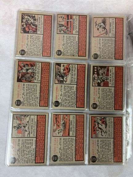 1962 Topps BB 26 Card Lot With 8 Green Tints- Nice - EX-NM