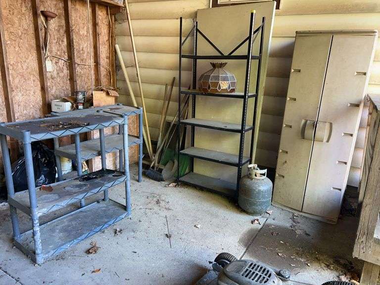 Shelves w/ contents, hand tools