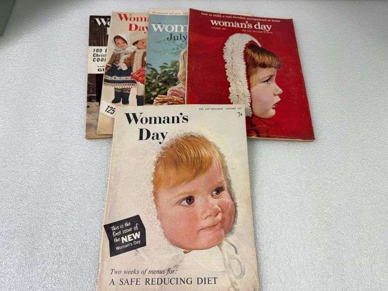 (5) Woman’s Day Magazines (50’s) First Issue