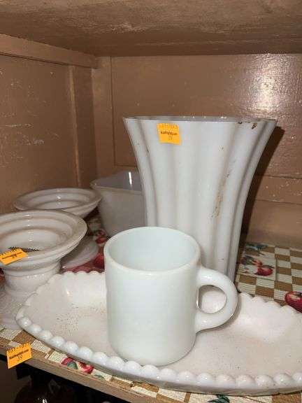 Assorted Milk Glass Dishes
