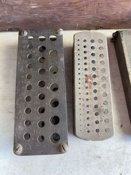 Wooden crate of miscellaneous drill bits