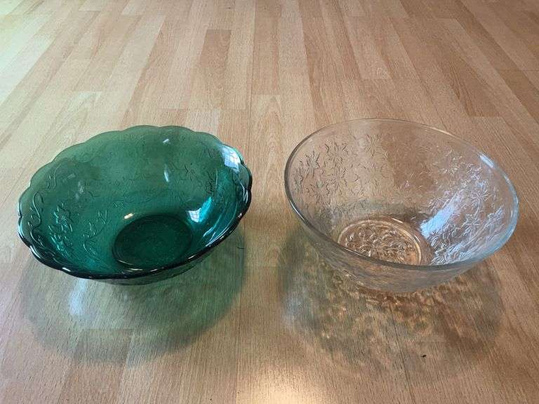 Princess House Fantasia Emerald Bowl, Princess House Fantasia Crystal Bowl