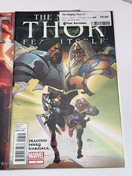 (7) Marvel The Might Captain Marvel and (5) The Might Thor Comics