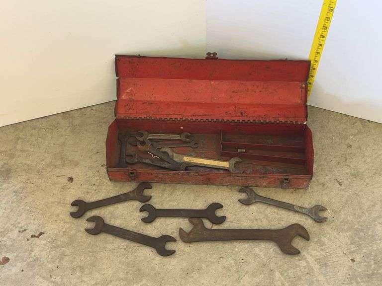 Tool Box w/ Vintage Wrenches