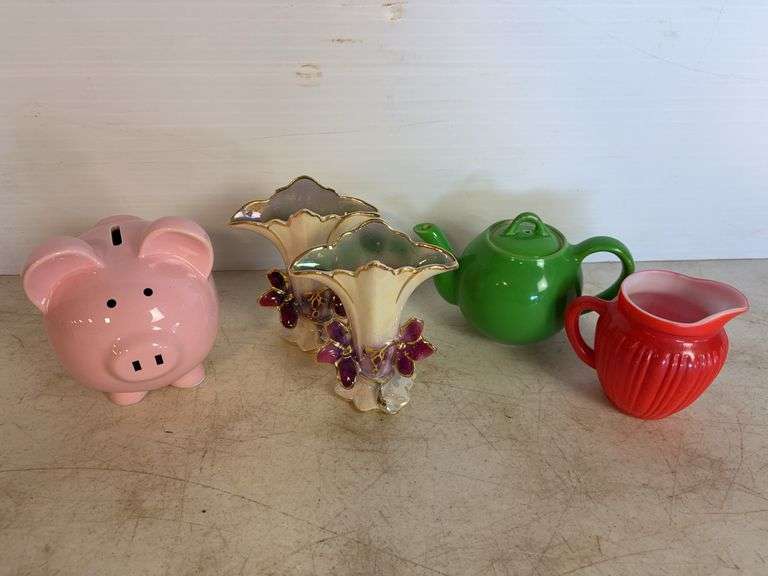 Avon cologne, glassware, and miscellaneous decor