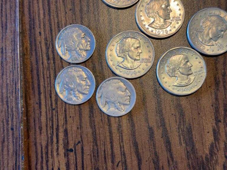 1979 Liberty Dollar Coins and 1936-1937 Buffalo Nickels
