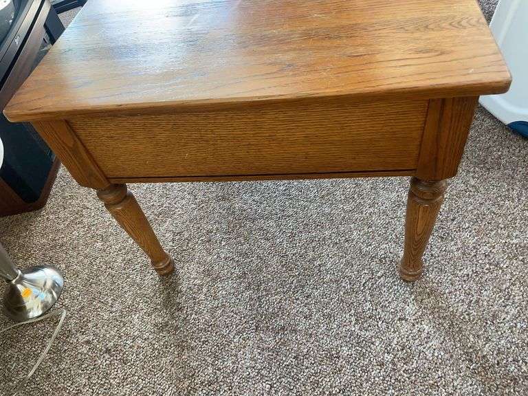 (2) wooden end tables