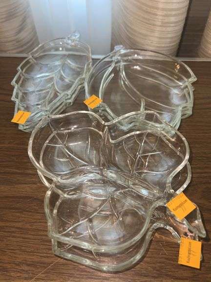 Assortment of Glass Leaf Platters