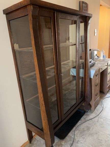 Vintage Wooden Curio Cabinet