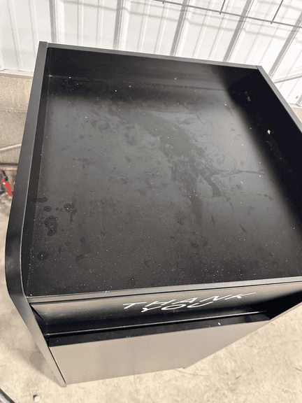 Restaurant Trash Can Cabinet with Tray Holder - Thank You Trash Can