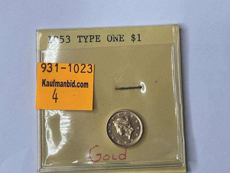 1853 $1 Liberty Head Gold Piece