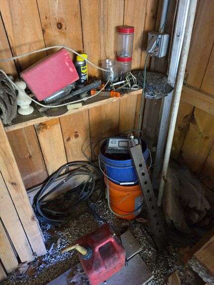 Battery charger, gas can, hammer & more