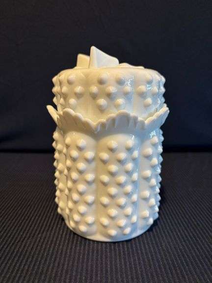 Fenton Hobnail milk glass Candy or Jam Box