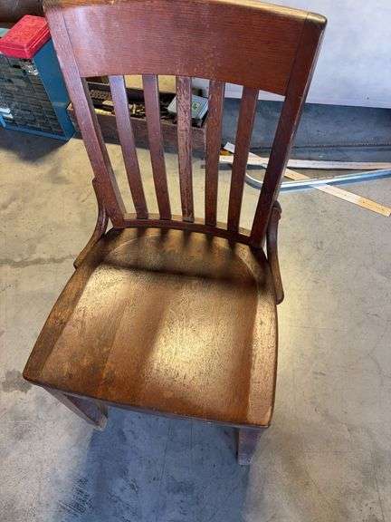 Wooden kneehole desk with chair