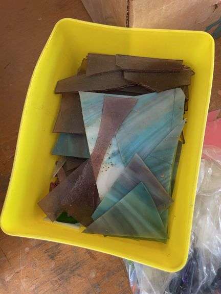 Large lot of stained glass pieces/ parts