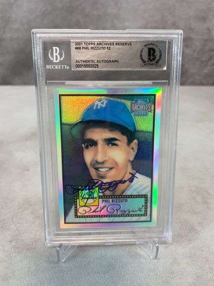 Phil Rizzuto 2001 Topps Archives Reserve, Beckett Authentic 1952