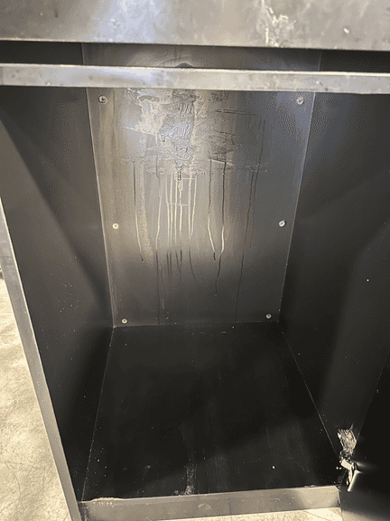 Restaurant Trash Can Cabinet with Tray Holder - Thank You Trash Can