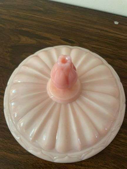 Pink Fenton flower dish
