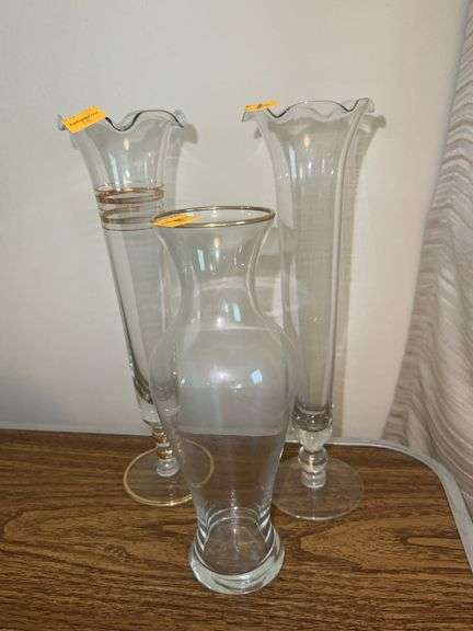 (3) Glass Vases