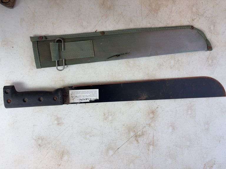 (2) machettes, Cabela's knife, and stainless mesh