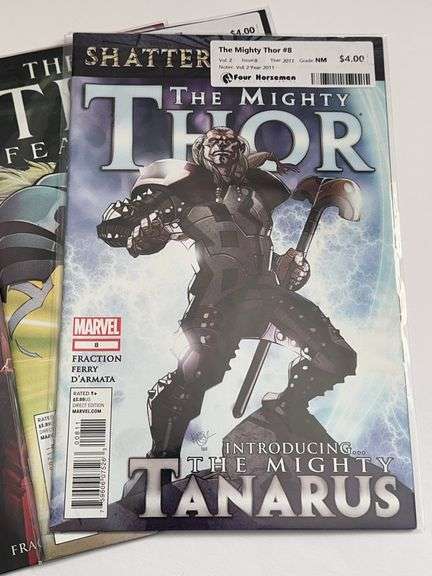 (7) Marvel The Might Captain Marvel and (5) The Might Thor Comics