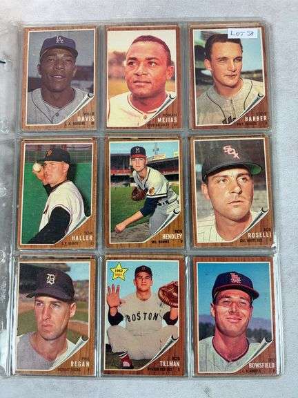 1962 Topps BB 26 Card Lot With 8 Green Tints- Nice - EX-NM