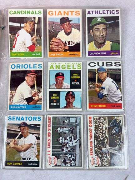 1964 Topps BB 54 Card Lot - Nice EX to EXMT