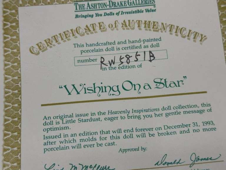 Ashton Drake “Wishing On A Star” with Box & COA