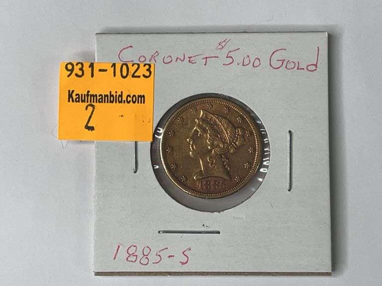 1885-S $5 Liberty Head Gold Piece