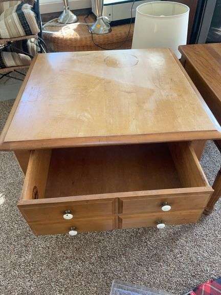 (2) wooden end tables