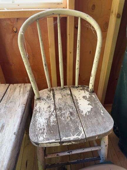 Cart, wooden chair & bench, garden cart & baskets