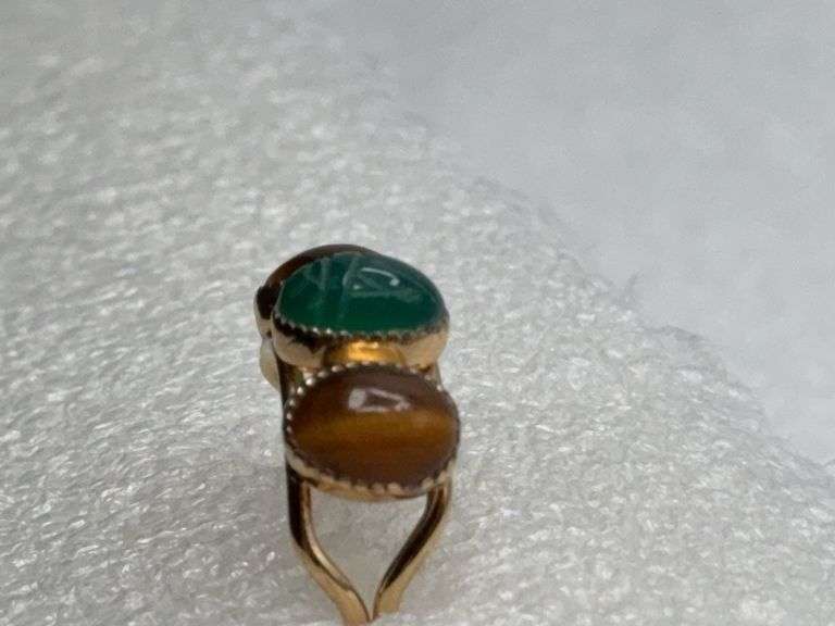 Sterling 3 Stone Ring with Adjustable Band