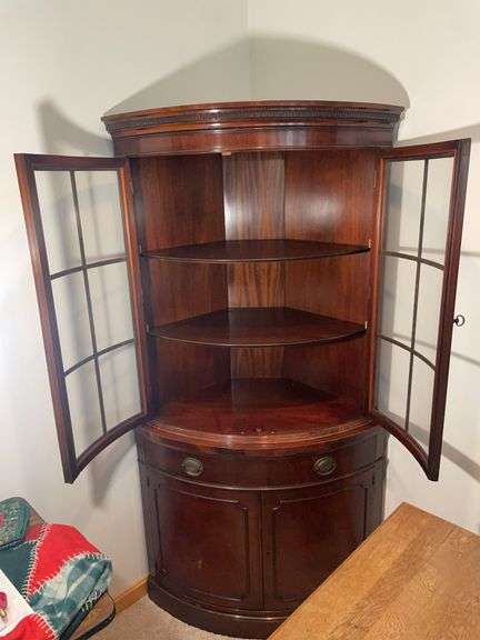 Vintage corner china cabinet
