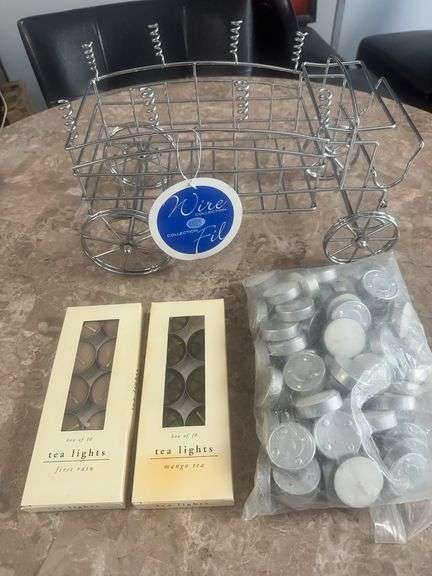 Wire Collection Wagon With Lot Of Tea Lights