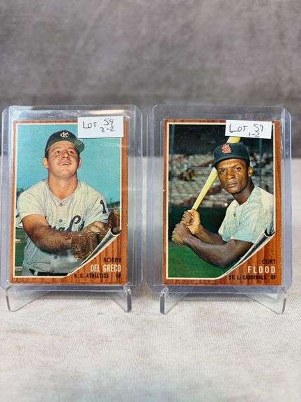 1962 Topps BB 2 Card HI-# Lot - #590 Flood, #548 Del Greco - Botth NM