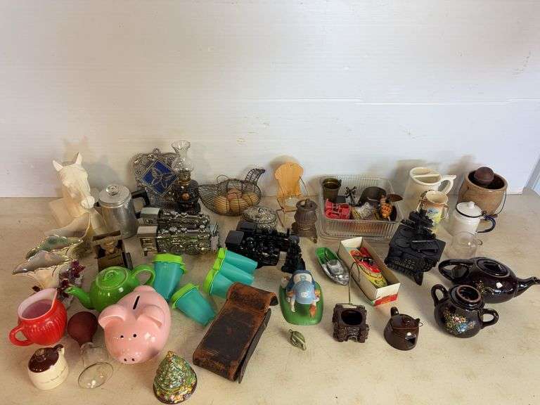 Avon cologne, glassware, and miscellaneous decor