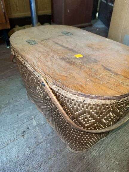 Wooden Vintage Picnic Basket