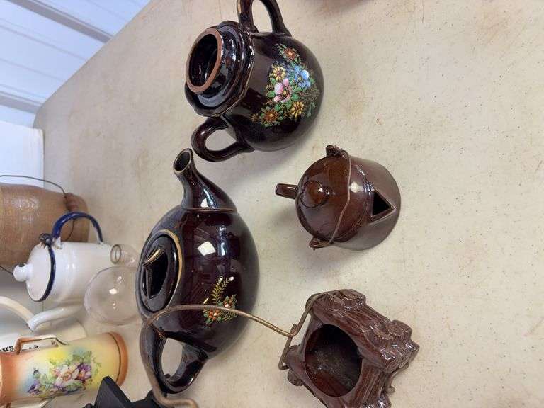 Avon cologne, glassware, and miscellaneous decor