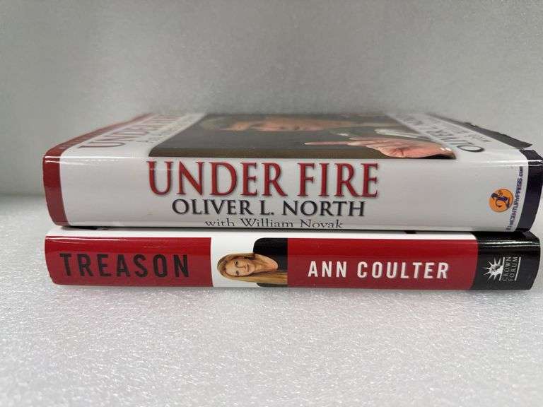 Under Fire by Oliver North & Treason by Ann Coulter (Signed Copies)
