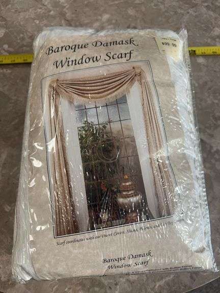 Baroque Damask Window Scarf