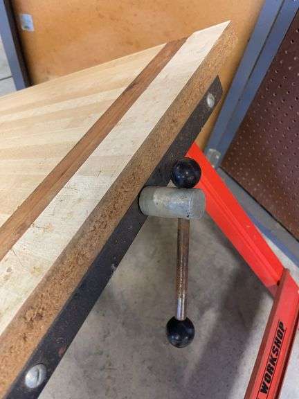 Foldaway workshop bench with case