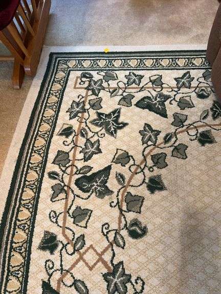 Green Floral Area Rug