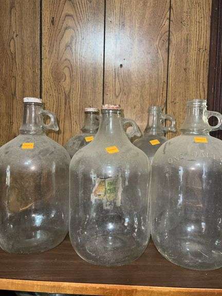 (5) Glass Gallon Jugs