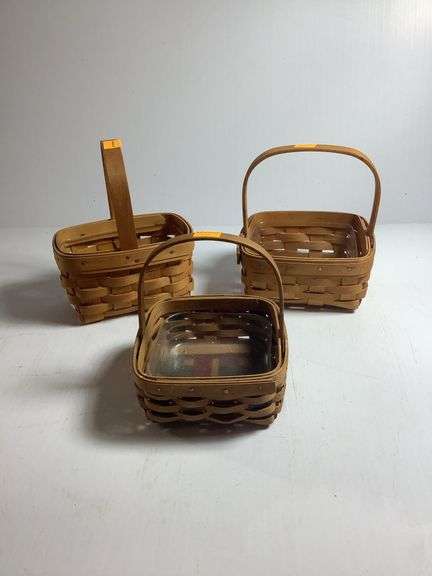 3 Longaberger Baskets with Potector
