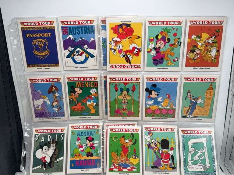 Assortment of World Tour  Disney Cards In Protective  Sheets