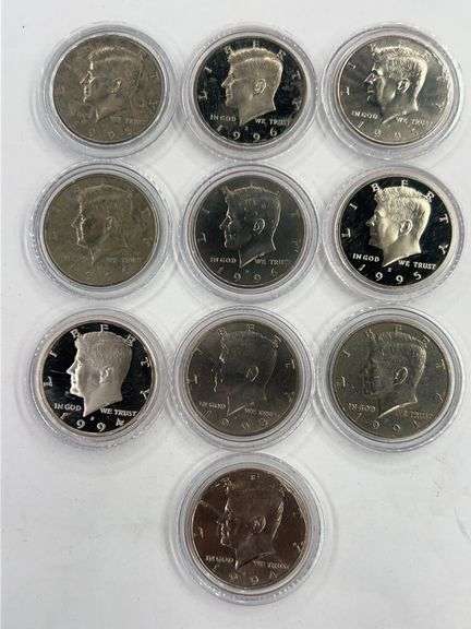 (10) Kennedy Half Dollars (1993-1996)