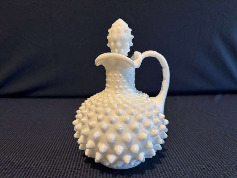 Fenton Hobnail milk glass Cruet