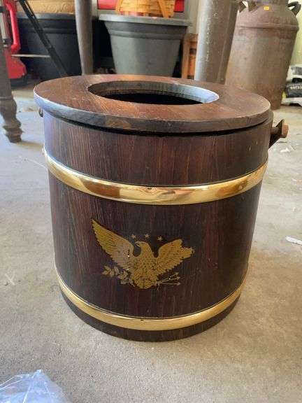 Nut cracker bucket, wooden planter w/ legs & sewing basket