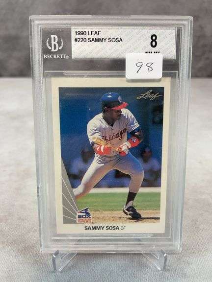Sammy Sosa 1990 Leaf Rookie, Beckett grade, NM-MT 8